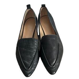 Franco Sarto Starland Ballet Flats Loafers Pointed Toe Leather Black Siz…